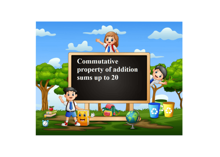 Commutative Property of Addition Sums up to 20